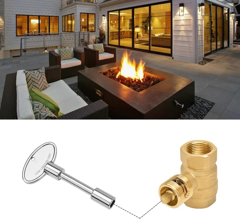 Skyflame Universal Gas Valve Key Fits 1/4" and 5/16" Gas Valve Stems, for Fire Pit and Fireplace, Polished Chrome - 3 Inches - Image 4