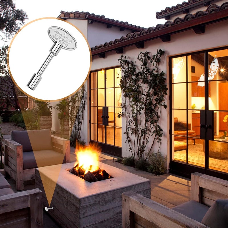 Skyflame Universal Gas Valve Key Fits 1/4" and 5/16" Gas Valve Stems, for Fire Pit and Fireplace, Polished Chrome - 3 Inches - Image 5