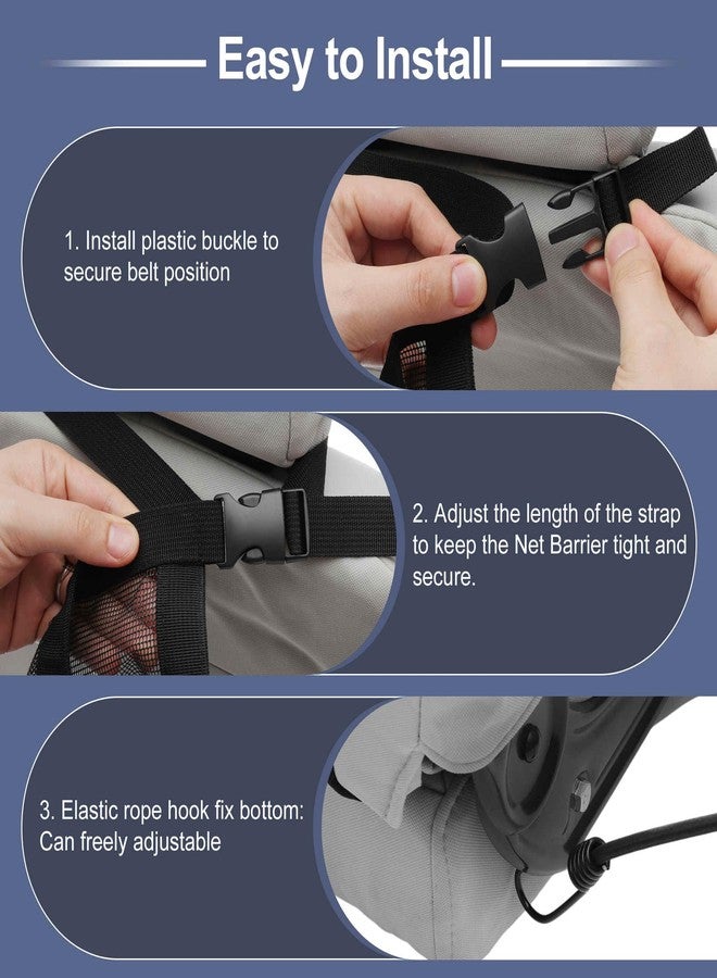GLIDESMOOTH Dog Car Net Barrier, Secure Pet Travel Accessory, Breathable Dog Car Barrier, Ensures Safety During Rides, Black - Image 3