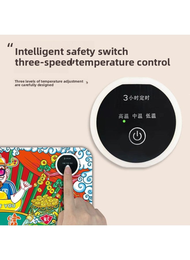 Cartoon Heating Table Mat Office Mouse Pad Quick Heating Digital Display Table Mat Winter Heating Pad Hand Warmer-Color:330*800 Heating Pad-Pattern:G-1157 - Image 3