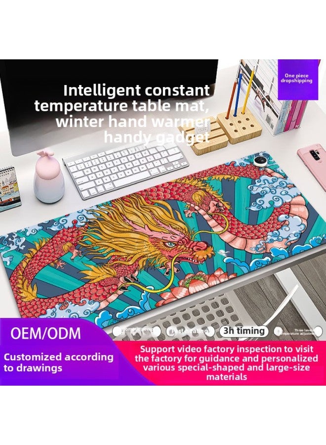 Cartoon Heating Table Mat Office Mouse Pad Quick Heating Digital Display Table Mat Winter Heating Pad Hand Warmer-Color:330*800 Heating Pad-Pattern:G-1157 - Image 2