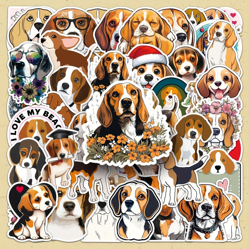 50 Sheets Beagle Cute Dog Graffiti Creative Skateboard Tablet Stickers for Car Mobile Phone Case Decoration - Image 1