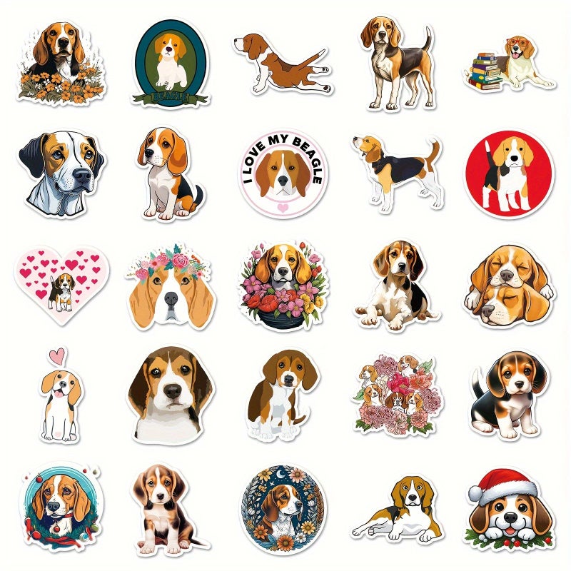 50 Sheets Beagle Cute Dog Graffiti Creative Skateboard Tablet Stickers for Car Mobile Phone Case Decoration - Image 5