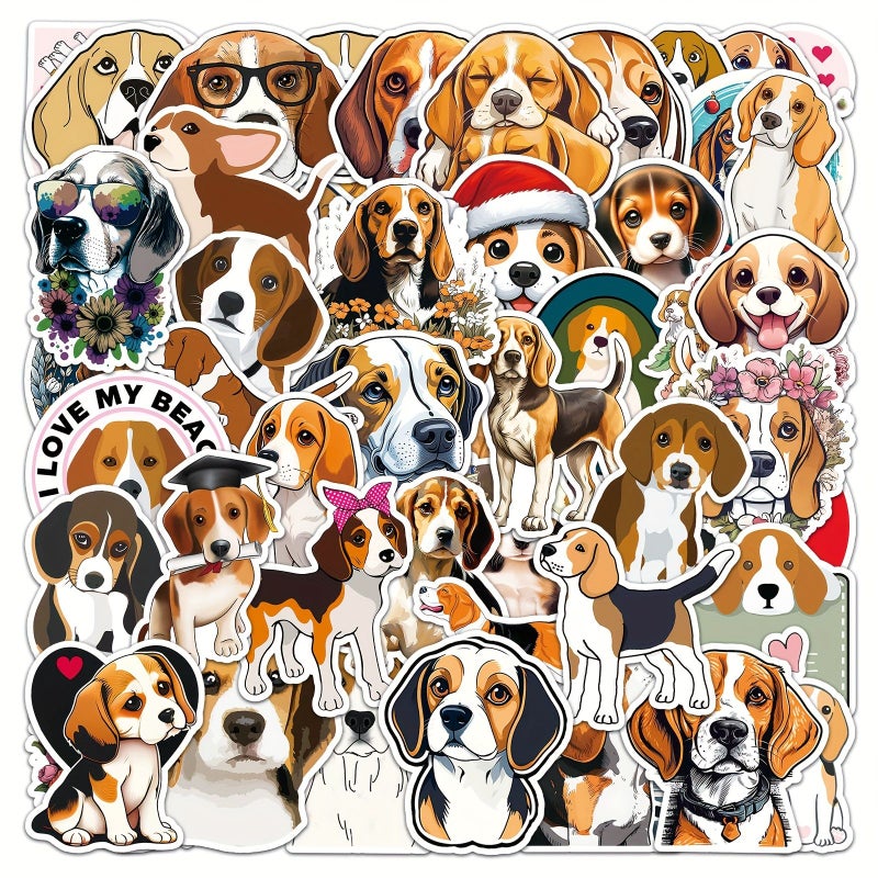 50 Sheets Beagle Cute Dog Graffiti Creative Skateboard Tablet Stickers for Car Mobile Phone Case Decoration - Image 3
