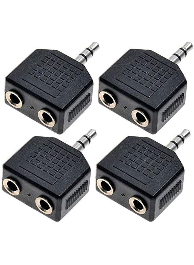 مجموعة موزع كابل سماعة الرأس الصوتية مكونة من 4 قطع محول 3.5 ملم جاك Y واحد إلى اثنين ستيريو