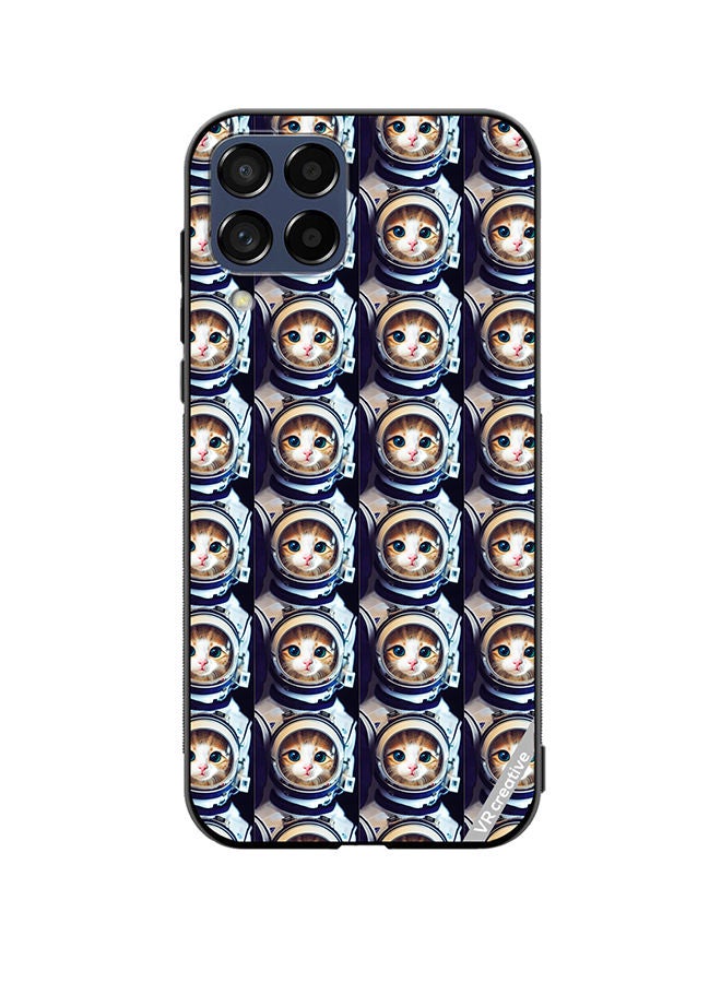 VR CREATIVE Protective Case Cover For Samsung Galaxy M53 Cat Face Inside Astronauts Helmet Pattern Design Multicolour  - Image 1