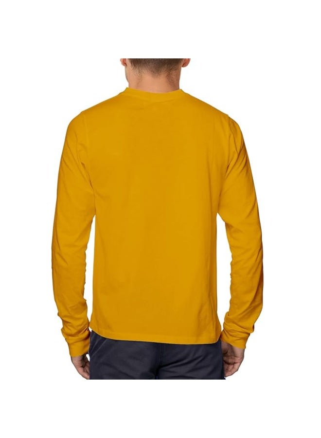 OPLU Store Men's Regular Fit Cotton Printed Tshirt, Yellow_3XL - Image 2