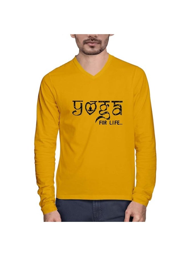 OPLU Store Men's Regular Fit Cotton Printed Tshirt, Yellow_3XL - Image 1