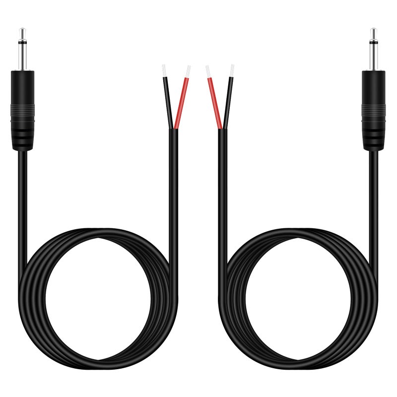 Fancasee 3.5mm 1/8" to Speaker Wire, 2-Pack 6FT TS Mono 3.5mm Male Jack to Bare Wire Pigtail Connector Adapter Repair Audio Cable for Speaker, Trigger Cable - Image 5