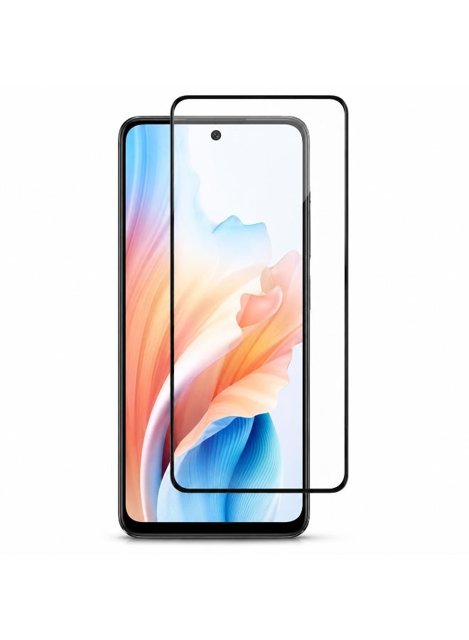 Deer 9H Glass Plus High-Transparency Tempered Glass Screen Protector for OPPO A3X - Full Coverage with Black Frame - Image 1