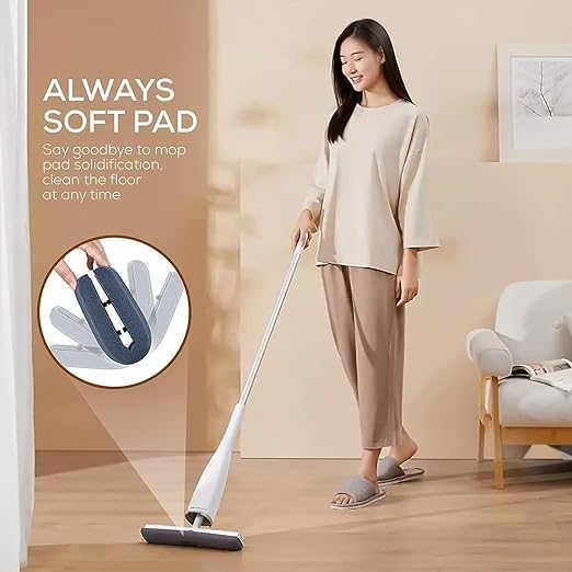BOTIST Plastic Adjustable Self Squeezing Mop Easily Floor Cleaning Automatic SelfWringing Wet Dry Squeeze Roller Mop Long Handle Bucket Less Mop Sponge Cleaner Pack of 1 - Image 5