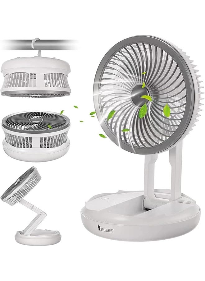DMG TECH Portable Fan For Travel Usb Rechargeable Small Fan With 4000Mah Battery 4 Wind Speeds Air Circulator And Foldable Silent Personal Fan For Bedroom Bedside Desktop Camp Tent  - Image 1