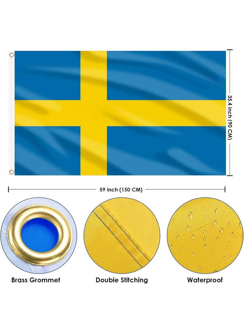 Geneva Sweden Flag 3×5 Ft – Polyester Banner with Grommets for Outdoor & FIFA World Cup 2026 Decor ⚽🇸🇪 - Image 5
