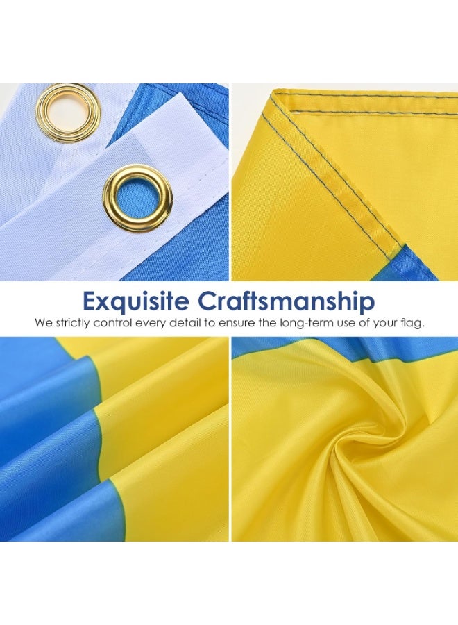 Geneva Sweden Flag 3×5 Ft – Polyester Banner with Grommets for Outdoor & FIFA World Cup 2026 Decor ⚽🇸🇪 - Image 4