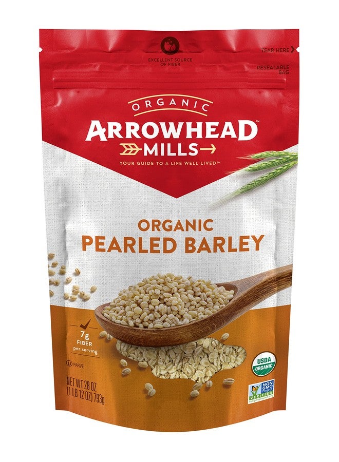 Arrowhead Mills Organic Pearled Barley, 28 Ounce Bag - Image 1
