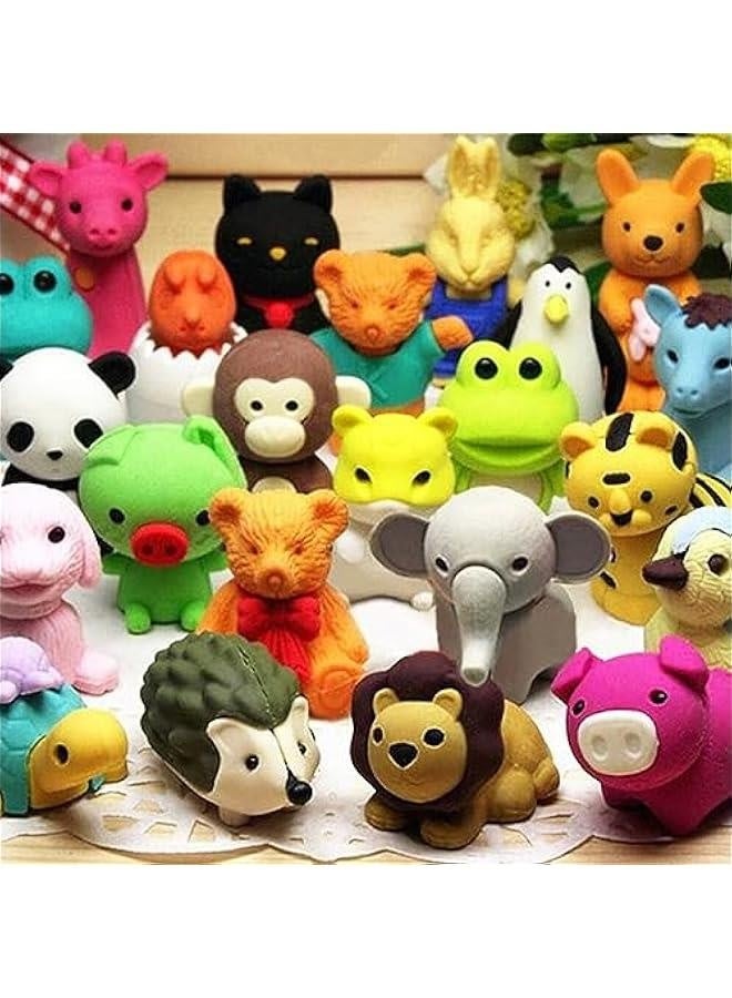 Generic 60Pcs Animal Erasers Desk Pets for Kids Pencil Bulk Puzzle Erasers Toys Gifts for Classroom Prizes,Game Reward,Treasure Box, Egg Fillers,Goodie Bag Stuffers,Party Favors  - Image 1