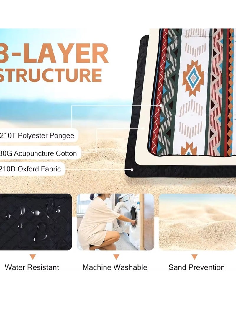 Generic Portable Picnic Blanket,Foldable Outdoor Mat 200*200CM,Large Size Waterproof and Sandproof Picnic Mat Beach Mat,Thickened/Waterproof/Ultrasonic Picnic Pad,for Outdoor,Open,Camp,Camping  - Image 3