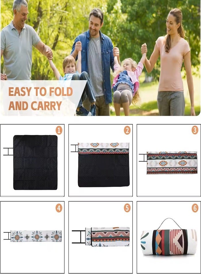 Generic Portable Picnic Blanket,Foldable Outdoor Mat 200*200CM,Large Size Waterproof and Sandproof Picnic Mat Beach Mat,Thickened/Waterproof/Ultrasonic Picnic Pad,for Outdoor,Open,Camp,Camping  - Image 4