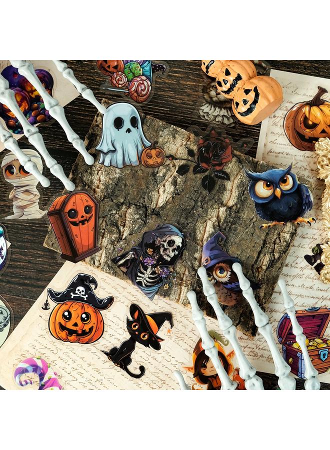 Bluejw Cartoon Little Ghost Black Cat Witch All Saints 50 PET Stickers Holiday Party Graffiti Stickers - Image 4