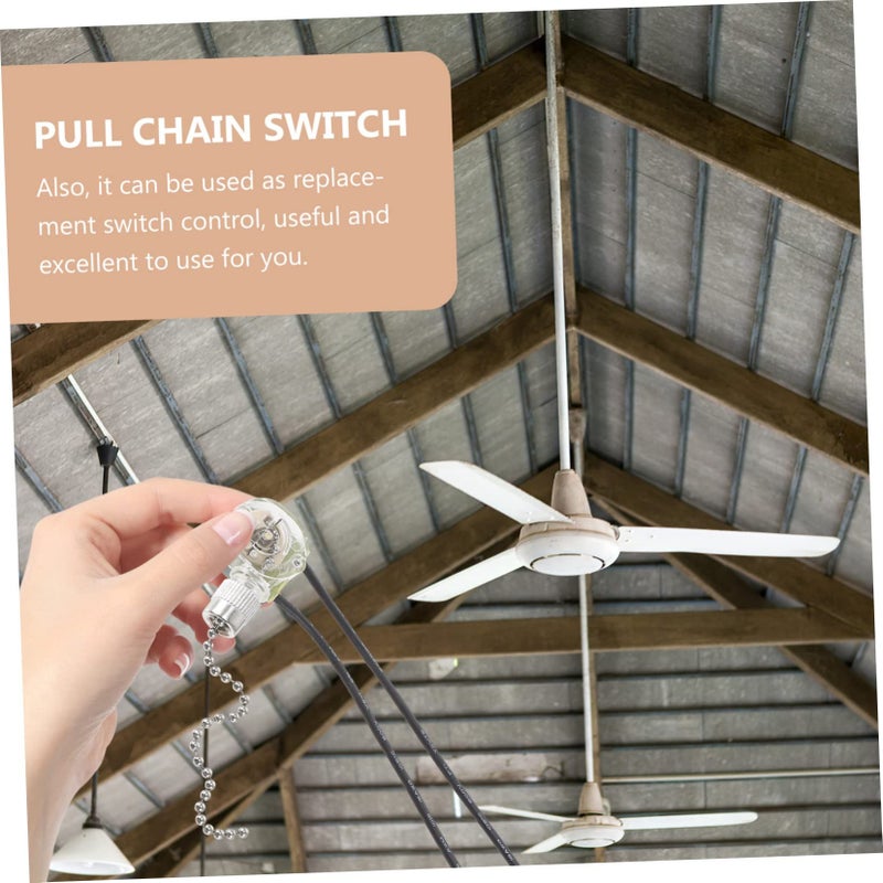 Ceiling Fan Pull Chain Switch 2 Pack 2 Wire 10cm Cord Compatible Ceiling Fan Light Fixtures - Image 5