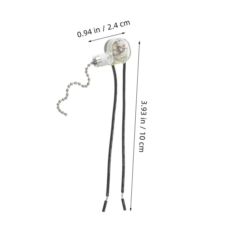 Ceiling Fan Pull Chain Switch 2 Pack 2 Wire 10cm Cord Compatible Ceiling Fan Light Fixtures - Image 4