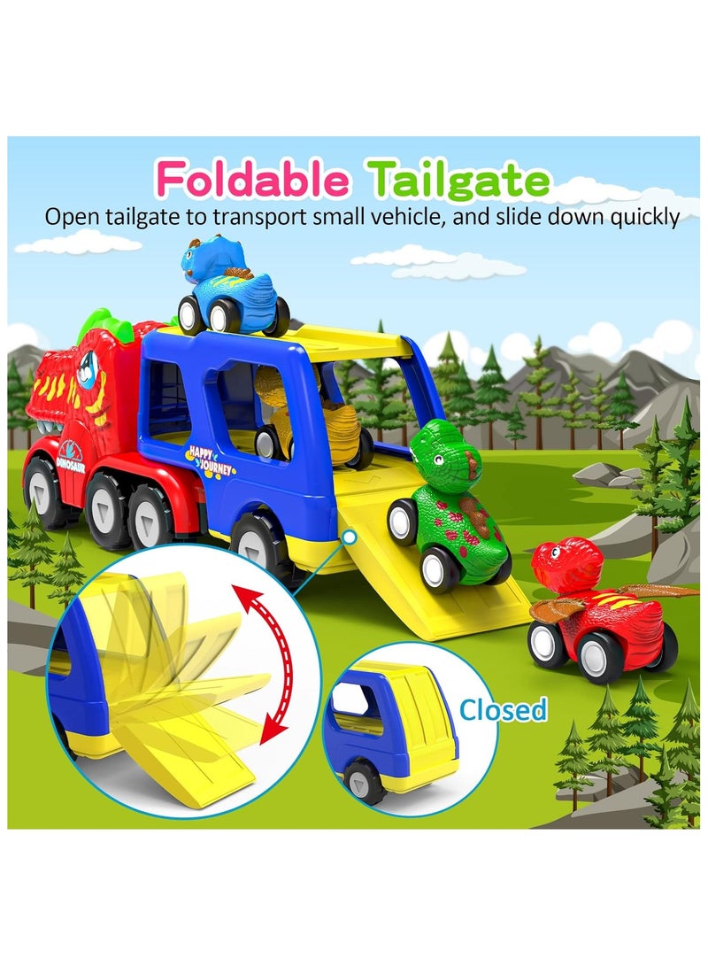 ألعاب للأولاد من عمر 1 إلى 4 سنوات، 5 في 1 للأعمار من 2 إلى 4 مع 4 ألعاب ديناصور للأطفال من 3 إلى 5 سنوات، ألعاب للأطفال من 1 إلى 5 سنوات تعمل بالطاقة الاحتكاكية مع إضاءة وصوت وهدية رائعة للأولاد. - Image 3