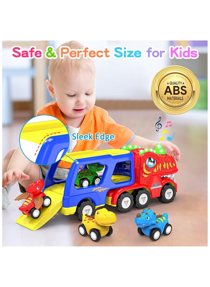 ألعاب للأولاد من عمر 1 إلى 4 سنوات، 5 في 1 للأعمار من 2 إلى 4 مع 4 ألعاب ديناصور للأطفال من 3 إلى 5 سنوات، ألعاب للأطفال من 1 إلى 5 سنوات تعمل بالطاقة الاحتكاكية مع إضاءة وصوت وهدية رائعة للأولاد. - Image 5