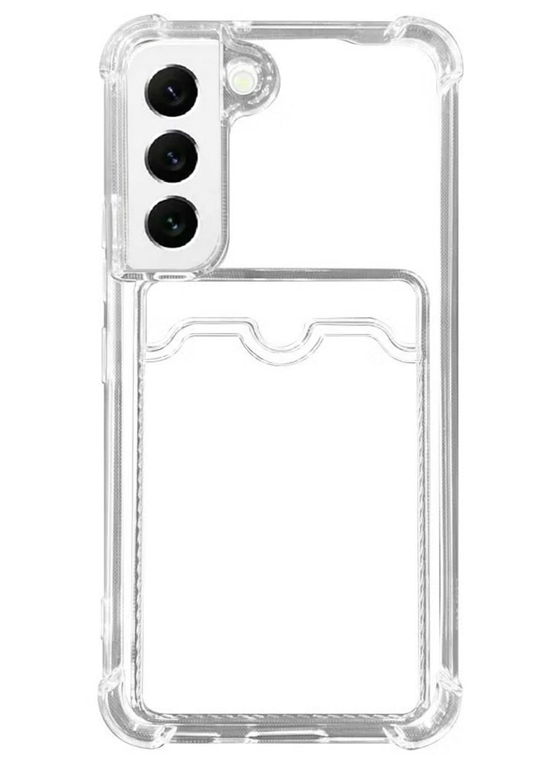 Transparent Shockproof TPU Case Cover with Card Holder Slot for Samsung Galaxy S22 Plus  - Image 5