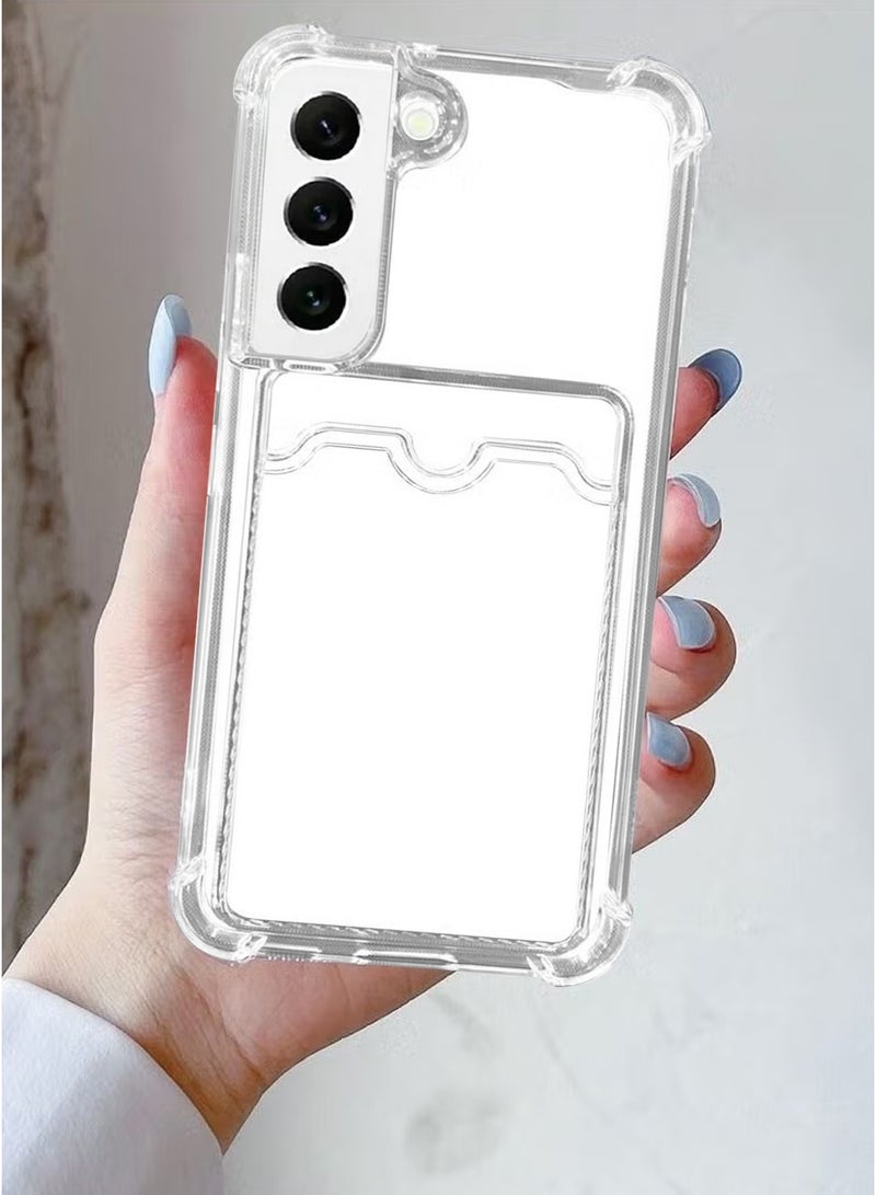 Transparent Shockproof TPU Case Cover with Card Holder Slot for Samsung Galaxy S22 Plus  - Image 4