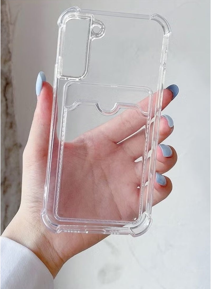 Transparent Shockproof TPU Case Cover with Card Holder Slot for Samsung Galaxy S22 Plus  - Image 2