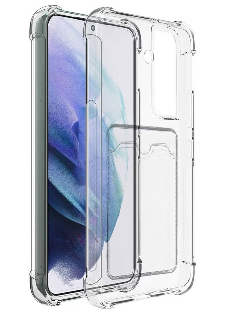 Transparent Shockproof TPU Case Cover with Card Holder Slot for Samsung Galaxy S22 Plus  - Image 1