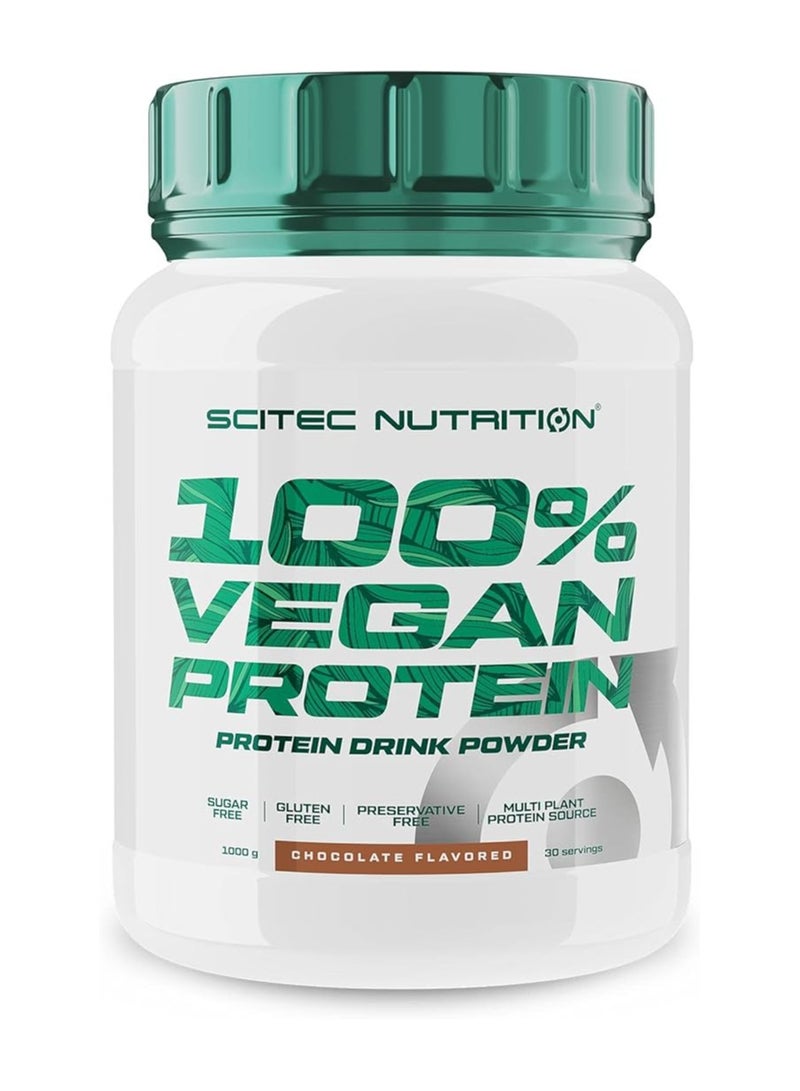 SCITEC NUTRITION بروتين نباتي 100% من سيتك نوتريشن 1 كجم بنكهة الشوكولاتة - Image 1