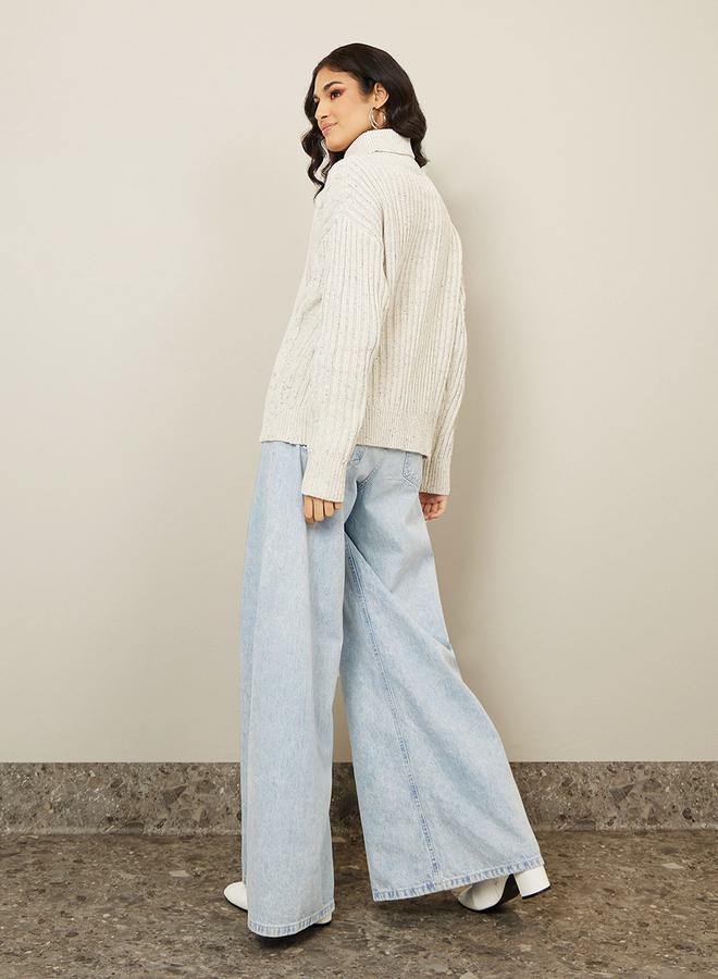 Styli Regular Fit Turtle Neck Cable Knit Sweater  - Image 4