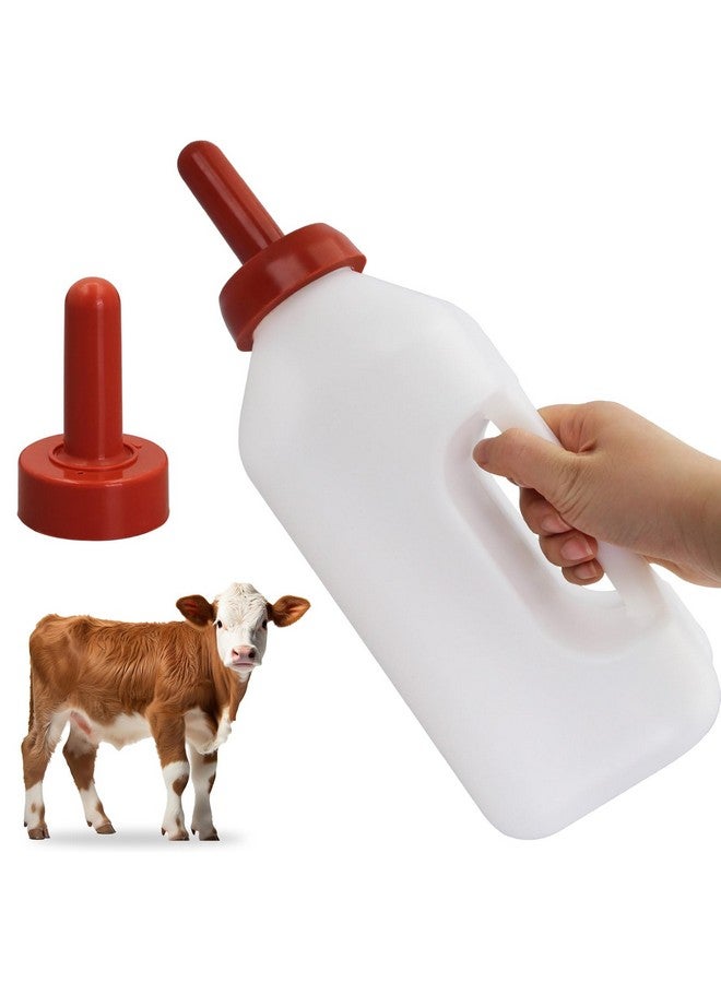 APlayfulBee 2 Quart Calf Nursing Feeding Bottle with a Replacement Nipple, Calves Nursing Milk Feeding Bottle with Handle Livestock Supplie - Image 1