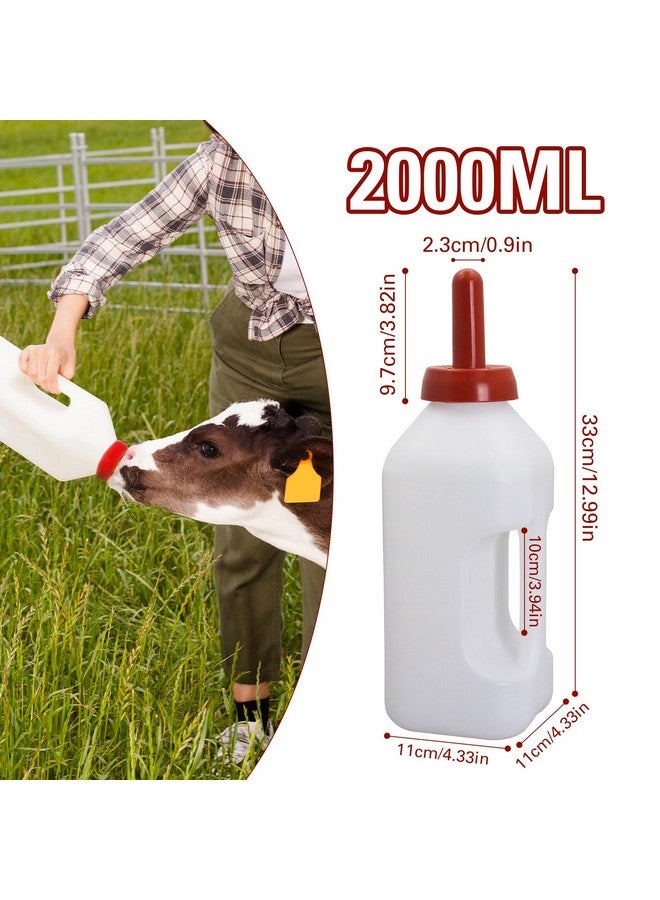 APlayfulBee 2 Quart Calf Nursing Feeding Bottle with a Replacement Nipple, Calves Nursing Milk Feeding Bottle with Handle Livestock Supplie - Image 2