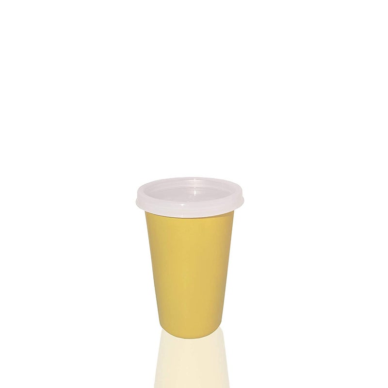 KIDINGTON Homeware Stainless Steel Tumbler with 2 Lid and Straw 380 mlYellow - Image 4