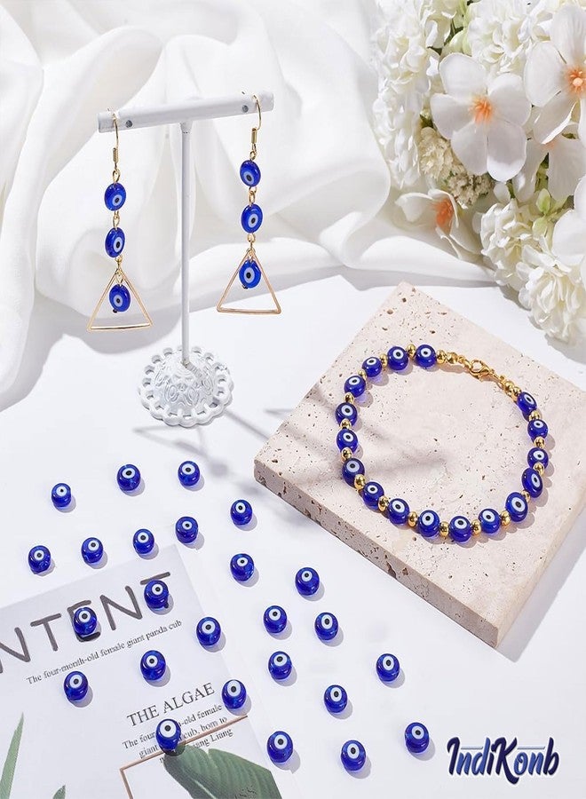 INDIKONB Flat Evil Eye Nazariya Charms Bead | Cute Devil Eye Beads | Blue Circle Beads (Pack of 100) (Flat 10 mm) - Image 3