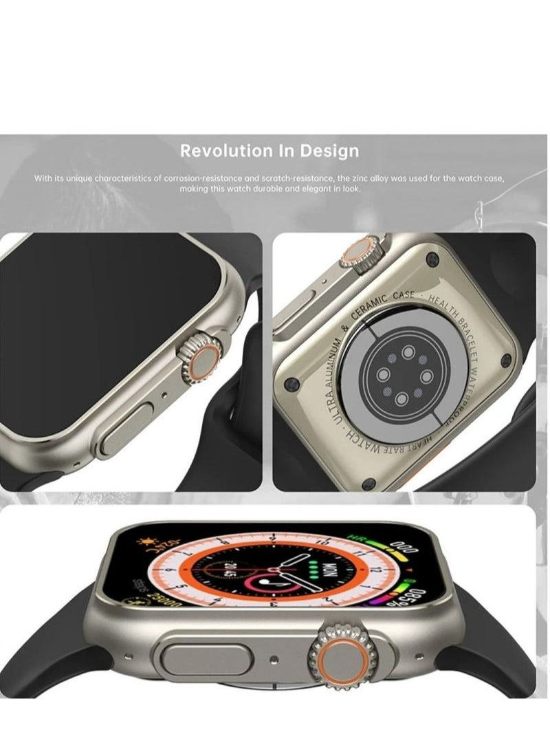 10 in 1 Ultra Watch D400 ULTRA 2 Smart Watch and Earphone with 9 Additional Replacement Strap and 1 Protect Cover