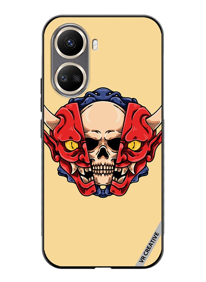 VR CREATIVE Protective Case Cover For Huawei Nova 10 SE Skull Inside Demon Oni Mask Design Multicolour - Image 1