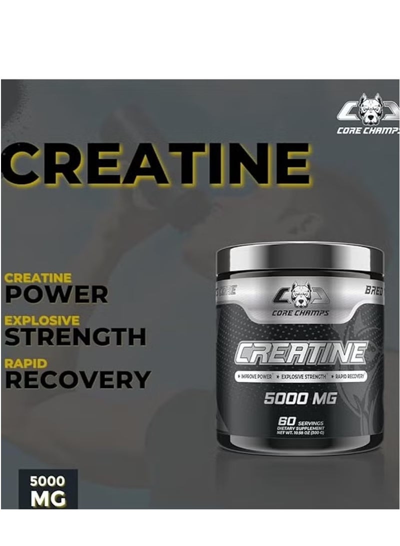 CORE CHAMPS كرياتين كور تشامبس 5000 ملغ 300 غ بدون نكهة 60 حصة - Image 3
