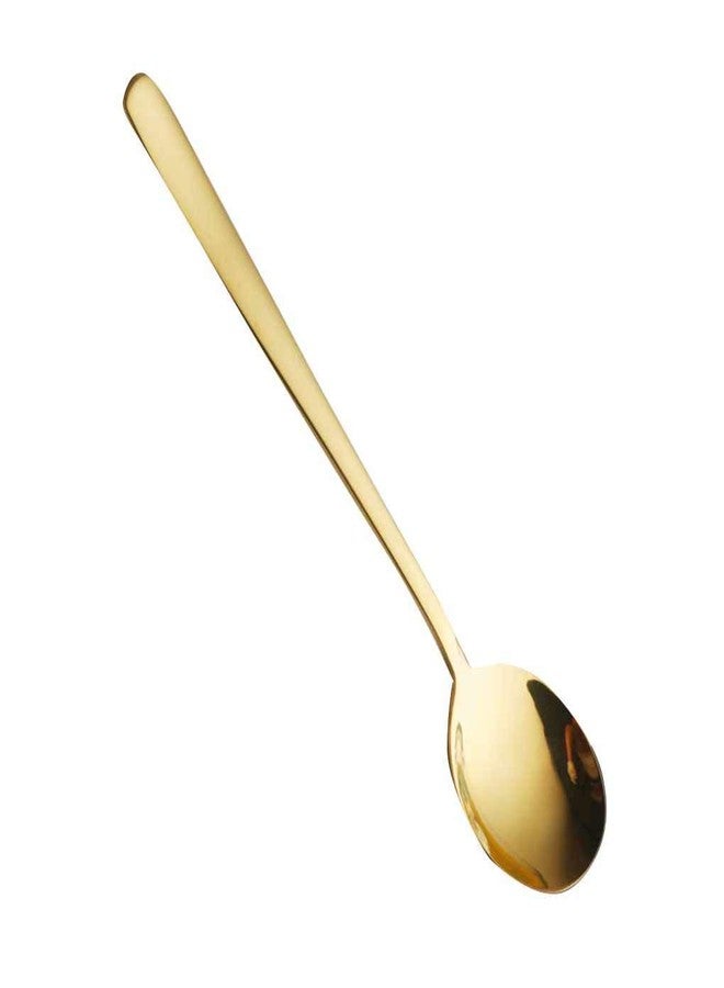 Leeonz 4Pcs Soup Spoons Stainless Steel Round Tablespoons, 8.26 Inch Long Handle Dinner Rice Korean Spoons Set for Home Kitchen Restaurant - Image 1