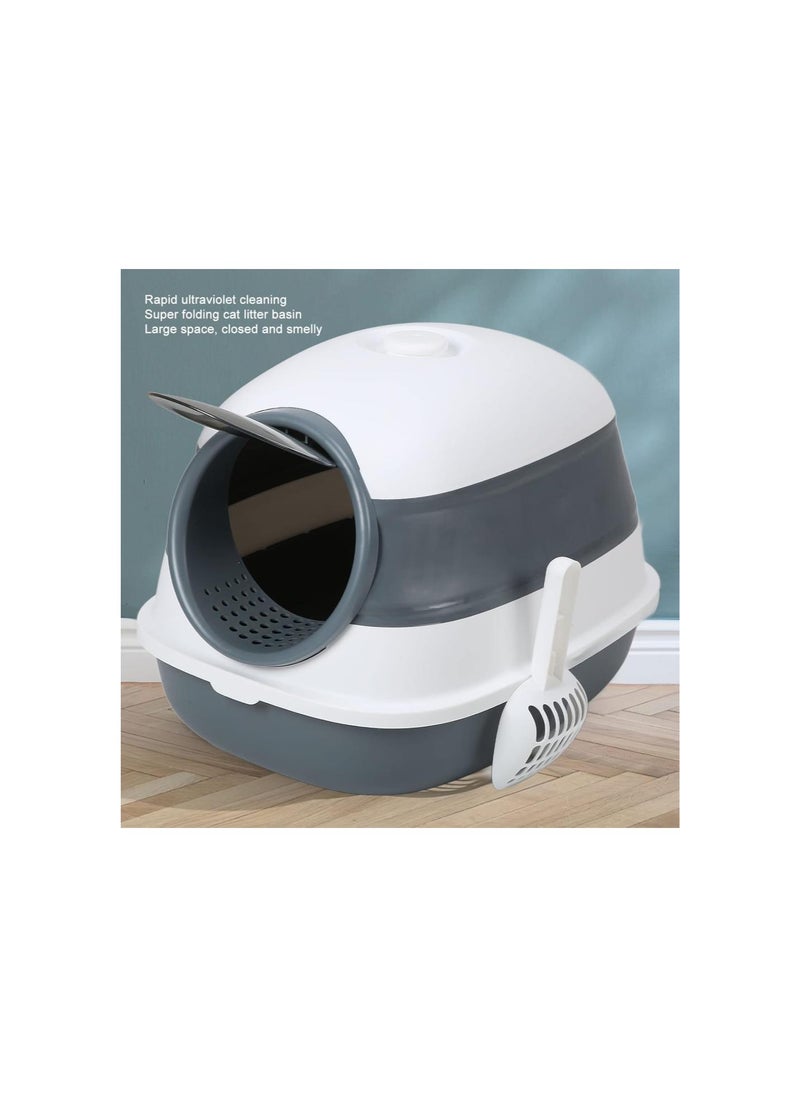 Generic - Self Cleaning Cat Litter Box, Ultraviolet Cleaning Cat Litter Box Furniture with Flip Cover and Cat Litter Shovel Load 66.1lb Odor Control Enclosed Cat Litter Boxes - Image 1
