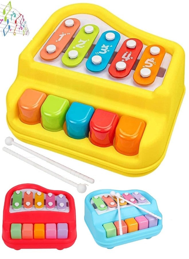 Barretden 2 in 1 Multicolored Key Keyboard Xylophone Piano, Preschool Kids Educational Knock Playing Musical Learning Instruments Toy for Baby Kids Girls Boys - Image 1