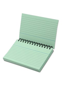 FIS FIS Ruled Record Card 180 Gsm 5X3 Inch Double Loop Spiral 50 Sheets Green -FSIC53-180SPGR  - Image 1