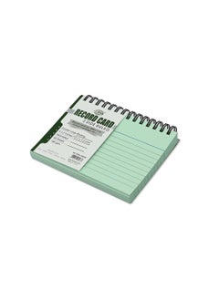 FIS FIS Ruled Record Card 180 Gsm 5X3 Inch Double Loop Spiral 50 Sheets Green -FSIC53-180SPGR  - Image 3