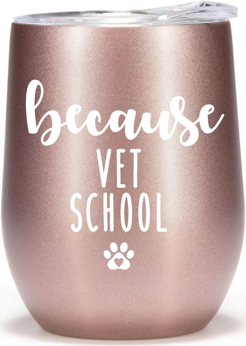 Rock and Llama Veterinary School Gifts 12oz Wine Glass Tumbler Cup Vet Tech Student Graduation Gift Future Veterinarian Coffee Mug