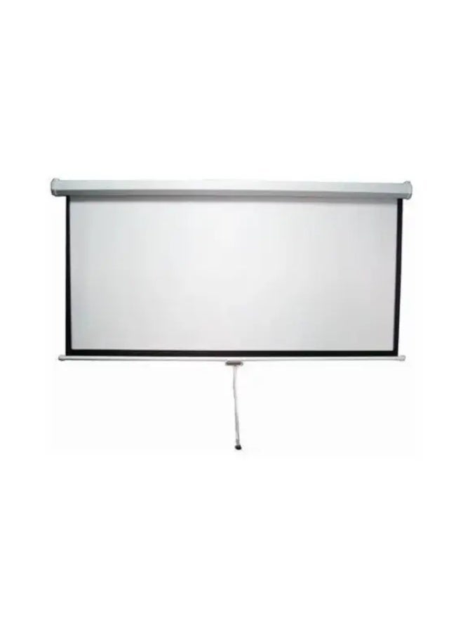 Windon Portable Manual Wall Projector Screen, 300 x 300 cm, Matte White Surface, Pull-Down Mechanism, Wall & Ceiling Mountable, Metal Housing, 118" x 118", White - Image 2