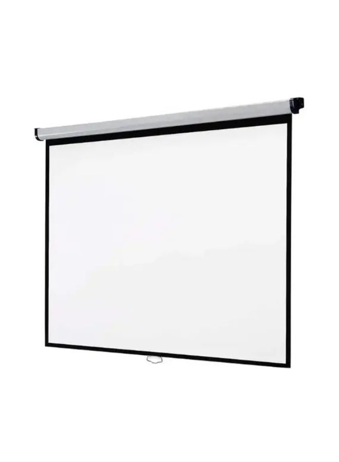 Windon Portable Manual Wall Projector Screen, 300 x 300 cm, Matte White Surface, Pull-Down Mechanism, Wall & Ceiling Mountable, Metal Housing, 118" x 118", White - Image 1