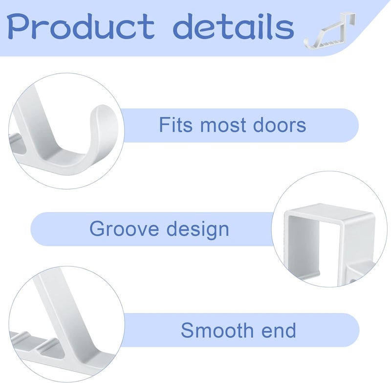 Maitys Plastic Storage Hooks, 4 Pieces Multi Hanging Organizers for Coats, Towels, Bags, Hats, Scarves (White) - Image 3