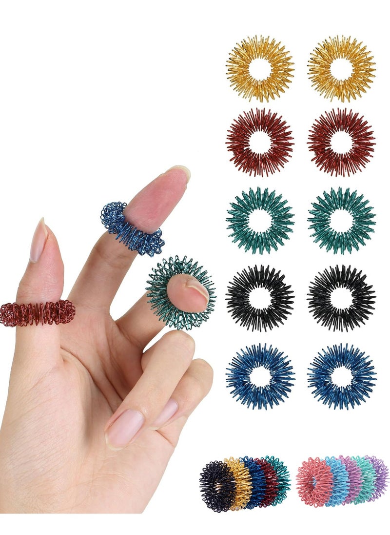 Generic Spiky Sensory Rings, 10 Pack, Stress Relief Fidget Sensory Toys, Fidget Rings, Fidget Ring for Anxiety, Stress Relief Rings, Massager for Fidget ADHD Autism, Silent Stress Reducer Ring  - Image 1